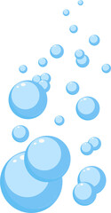 Blue Water Drops Pattern with Bubbles and Circles Illustration in a Clean and Transparent Design