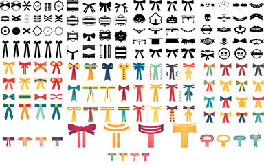 icons set of  ribbon 