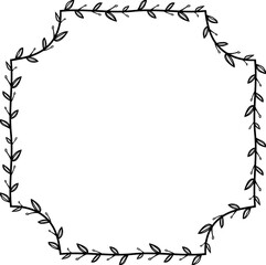 Plaque shape Flower wreath frame leaf vector floral border picture frames Branch laurel botanical silhouette black elements decoration greeting wedding frames