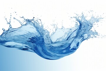 Blue water splash isolated on white background.