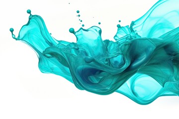 turquoise paint splash isolated on white background