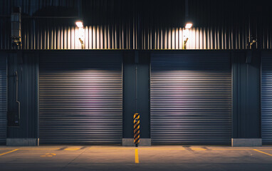 Metal garage doors from a factory or industry