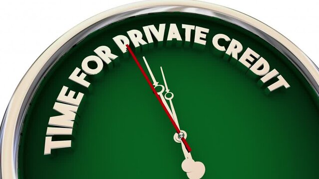 Time for Private Credit Loan Lender Borrow Money Clock 3d Animation