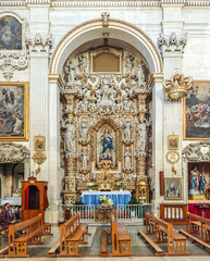 Fototapeta na wymiar Lecce, Italy - considered the capital of Baroque, Lecce is one of the most visited cities in Southern Italy. Here in particular one of its amazing Baroque Cathedrals