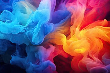 Fototapeta premium Colorful abstract acrylic smoke on water background.