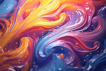 Abstract acrylic paint color swirls in water  background.