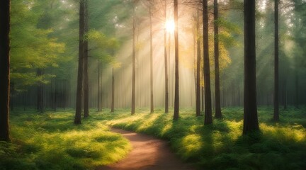 sunrise in the forest