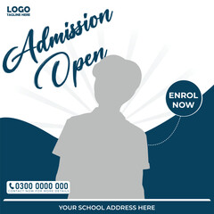 school admission social media post and instagram post template