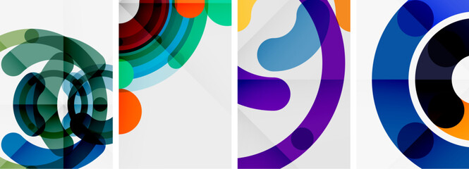 Fototapeta premium Set of colorful circle backgrounds. Vector illustration For Wallpaper, Banner, Background, Card, Book Illustration, landing page
