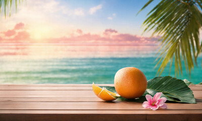 Obraz premium tropical fruit on the beach