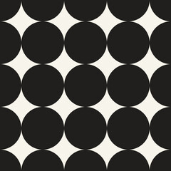 Vector seamless pattern. Repeating geometric elements. Stylish monochrome background design.