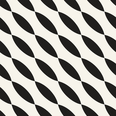 Vector seamless pattern. Repeating geometric elements. Stylish monochrome background design.