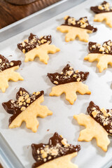 Making Cutout Sugar Cookies, Chocolate-Dipped, Hazelnut-Sprinkled