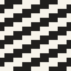 Vector seamless pattern. Repeating geometric elements. Stylish monochrome background design.