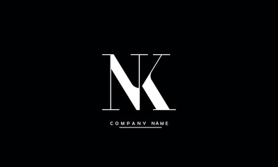 NK, KN, N, K Abstract Letters Logo Monogram