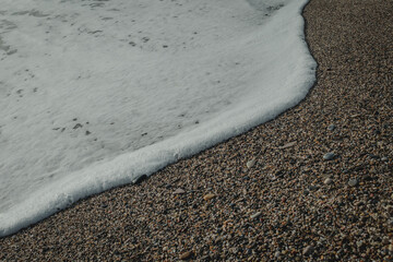 Sea Foam at the Shoreline, espuma agua de mar en la orilla