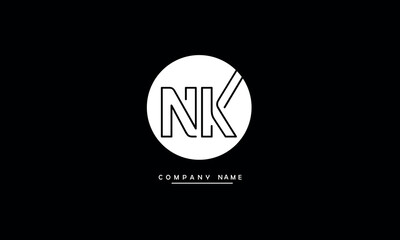 NK, KN, N, K Abstract Letters Logo Monogram