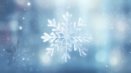 Fototapeta na wymiar Snowflake background, snowflake border, winter holiday background, soft colors and dreamy atmosphere
