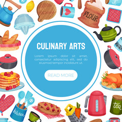 Cooking Class and Kitchen Utensil Banner Design Vector Template