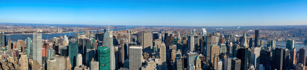 New York City Panorama: Aerial View of Iconic Skyline, Daytime