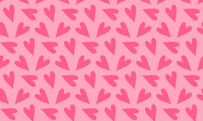 Love heart seamless pattern background. Cute romantic pink hearts background print. Printable vector container background for Valentine's Day.