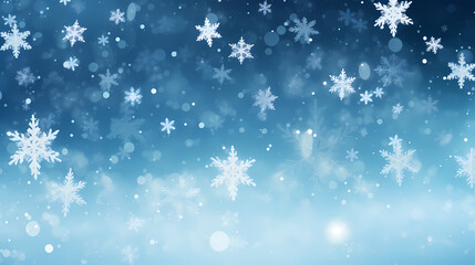 Wonderful scene formed by snowflakes, winter background