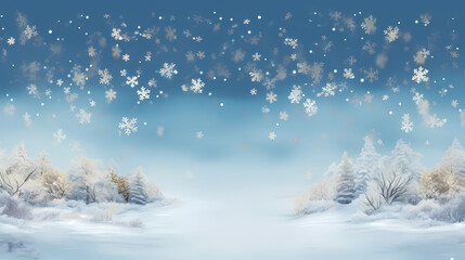 Wonderful scene formed by snowflakes, winter background