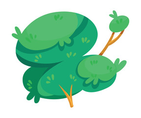 Tree with Trunk as Landscape Element Vector Illustration
