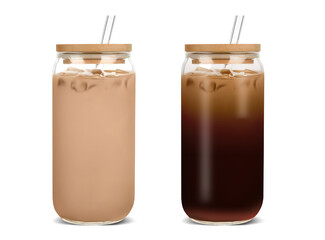 Glass Cups with Lids and Straws Coffee cups,Drinking glasses Glass tumbler with straw and lid