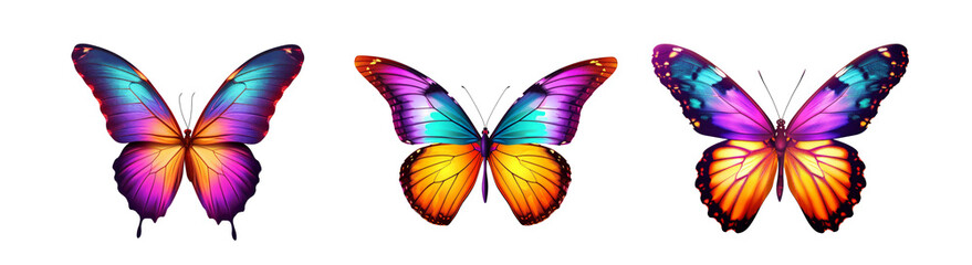 butterfli can fly Colorful butterflie on a clean background. spring and summer Isolated on a clear background, PNG file