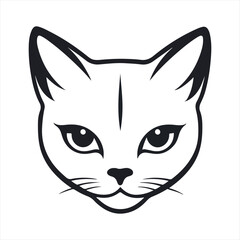 Black Cat face logo design vector on white background 