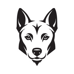 Portrait of a dog face black logo black and white 