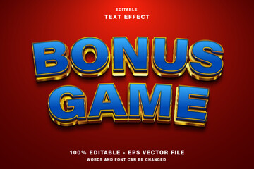 Bonus Game Luxury Gold 3D Editable Text Effect