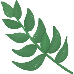 Naklejka premium illustration of leaf. cartoon watercolor style. isolated on transparent background