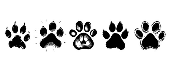 Paw print icon. Animal symbol, vector