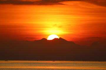 Fototapeta na wymiar Blick auf Lombok am Morgen