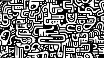 Funny doodle seamless pattern, artistic background