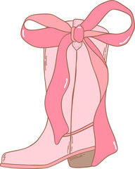 Coquette Cowgirl Boots and pink ribbon bow