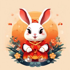 Vector Chinese New Year rabbit