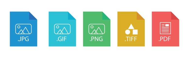 File format icon set. png, jpg, gif, pdf, svg file document icon. vector on isolated background. eps 10.