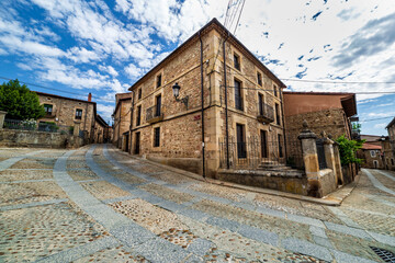 Queen Sofia street in Vinuesa. Soria. Spain. Europe.