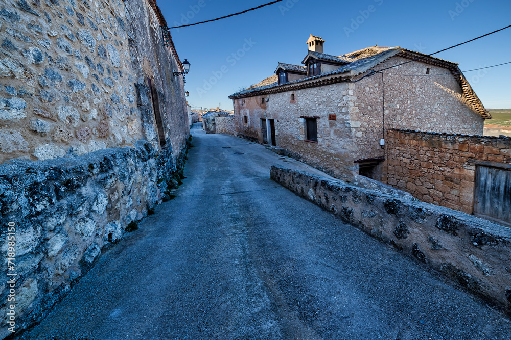 Wall mural Beloww street in Maderuelo. Segovia. Spain. Europe.