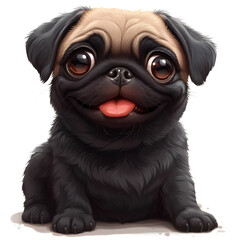 Cute Vector image Pudding the Pug