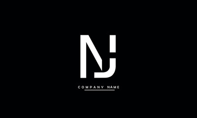 NJ, JN, N, J Abstract Letters Logo Monogram