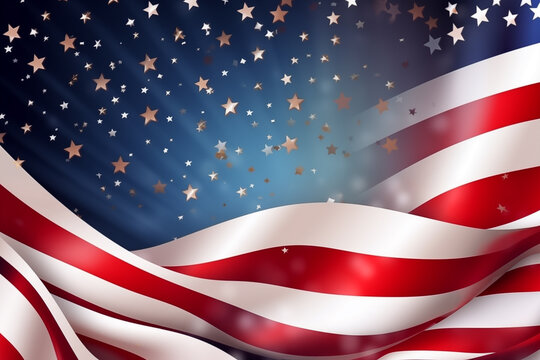 During United States holidays is American flag, symbol of patriotism a democracy AI Generation