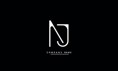 NJ, JN, N, J Abstract Letters Logo Monogram