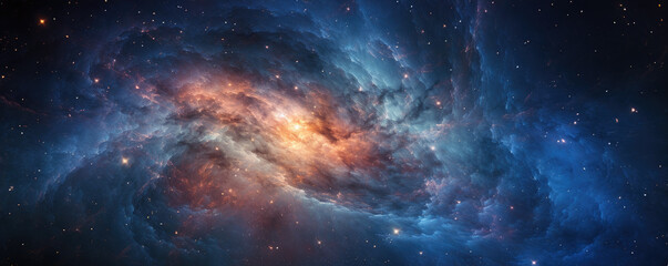 Amazing photo of a beautiful galaxy deep in space - obrazy, fototapety, plakaty