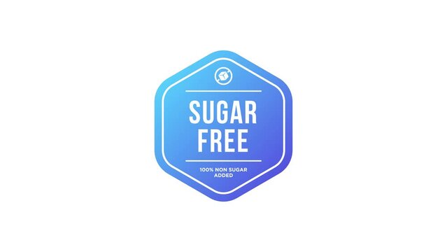 Sugar free Healthy food labels, food badge Motion graphics.