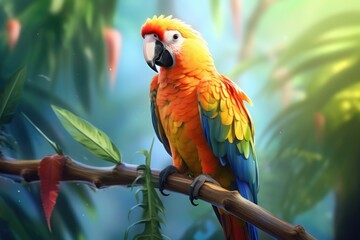 Beautiful bright parrot