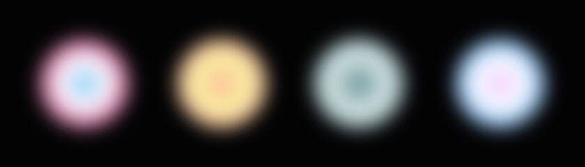 Set of colorful gradients isolated on black background. Design Element,abstract shapes, blur gradients.